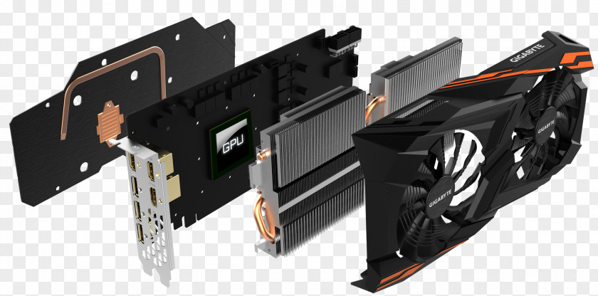 Plate Spinning Graphics Cards & Video Adapters AMD Vega Gigabyte Radeon RX 64 GAMING OC 8G 8GB PNG