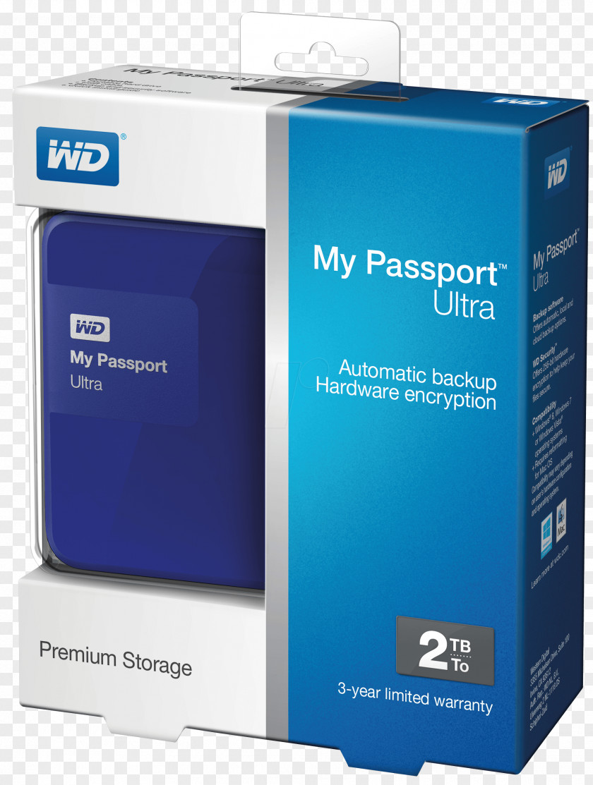 Parley WD My Passport Ultra HDD Hard Drives Terabyte External Storage PNG