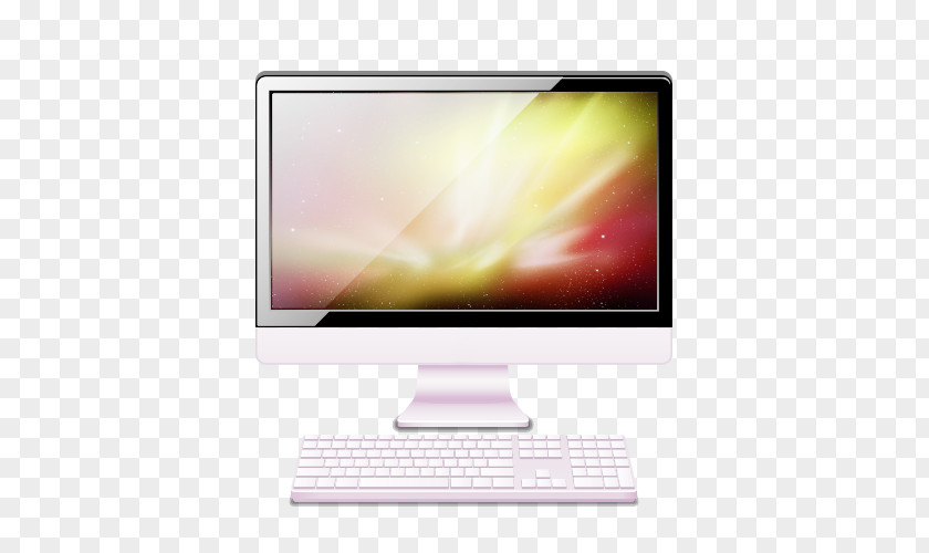 White Desktop Computer Monitors Laptop Keyboard Computers Personal PNG