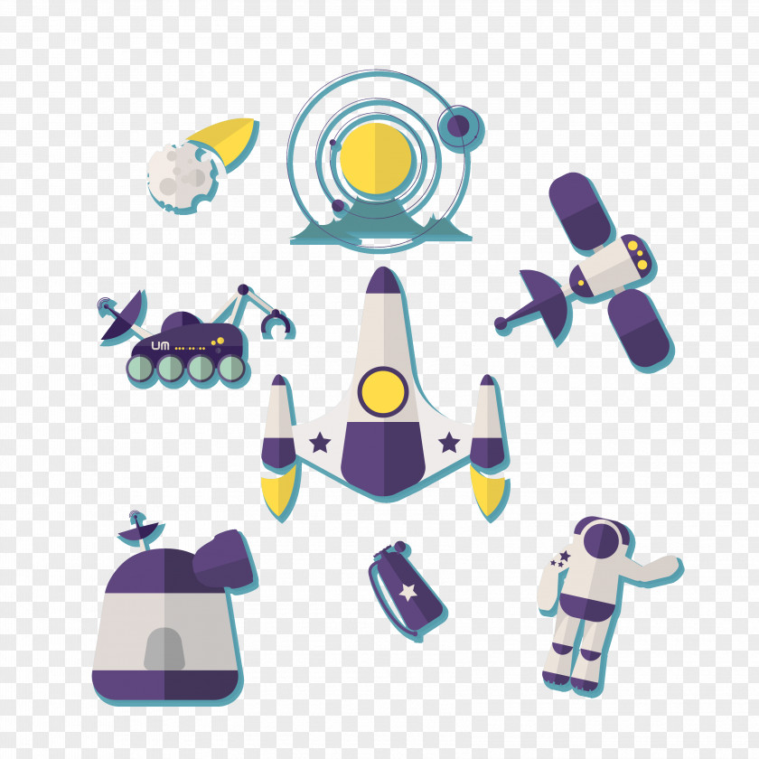 8 Space Exploration Design Icon Vector Material Astronaut Spacecraft PNG