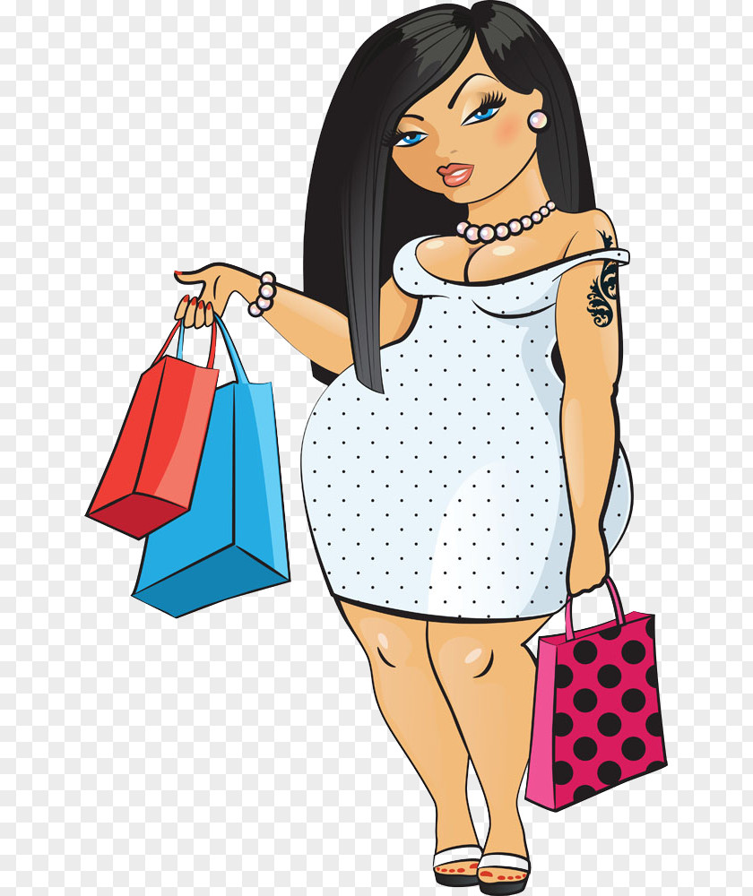 Fat Woman Bag Material Cartoon PNG