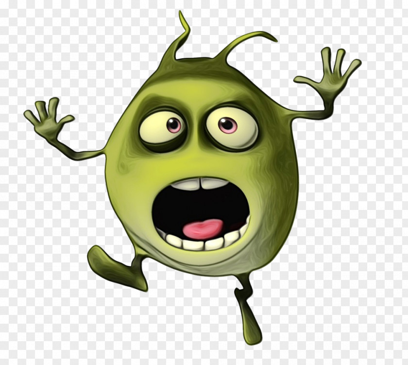 Green Cartoon Animation Smile Plant PNG