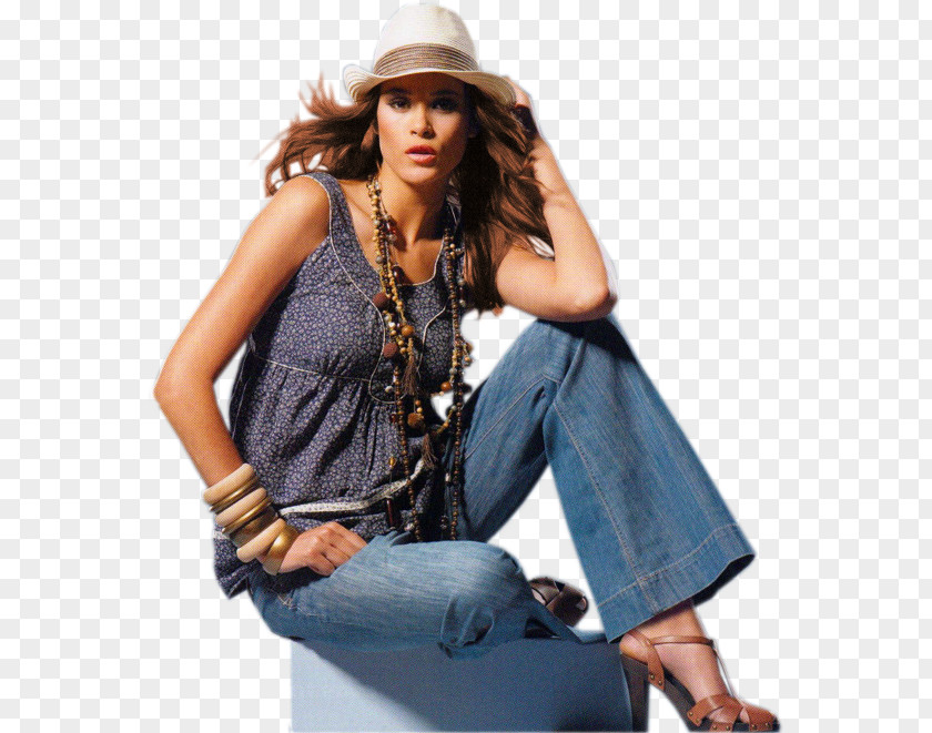 Painting Jeans Fashion Headgear PNG