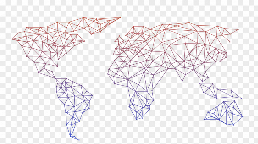 World Map Origami Sticker PNG