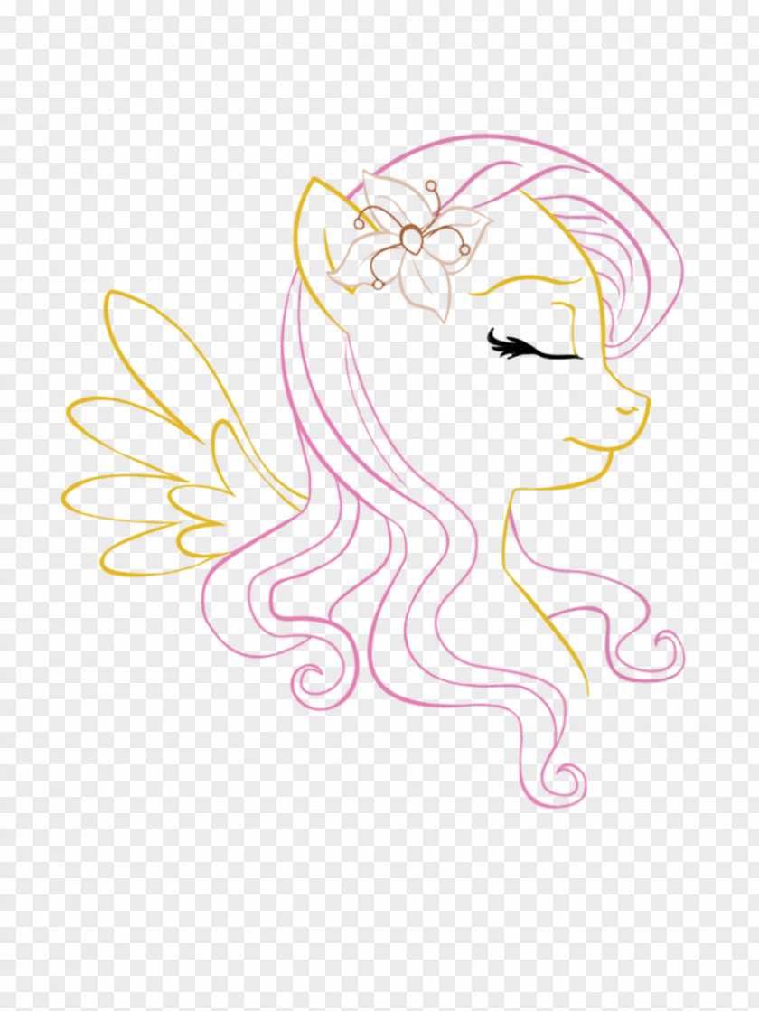 Fluttershy Home Illustration Clip Art Horse Ear Line PNG