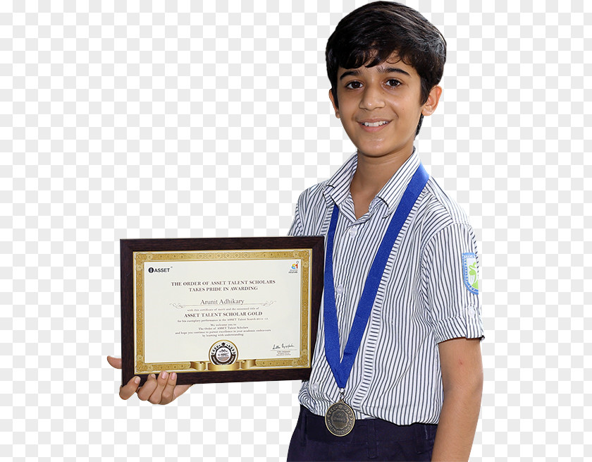 Indian Boy ASSET Talent Search Student Scholarship Test Academic Certificate PNG