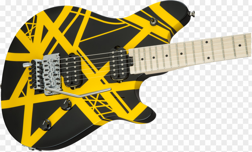 Black And Yellow Stripes Electric Guitar Slide EVH Wolfgang Special Striped Series PNG