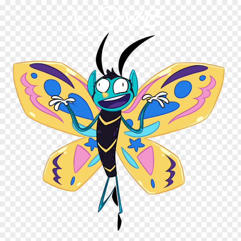 Bee Monarch Butterfly Fan Art PNG