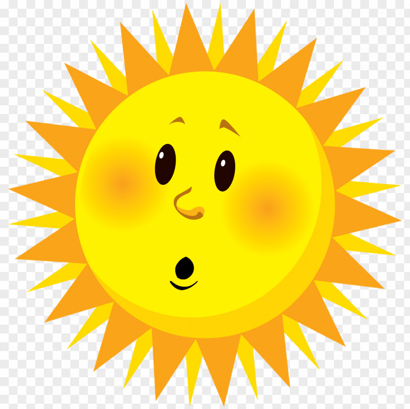 Cartoon Sun Smiley Clip Art PNG