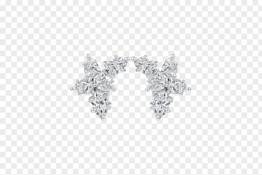 Platinum Safflower Three Dimensional Earring Jewellery Diamond Harry Winston, Inc. Bride PNG