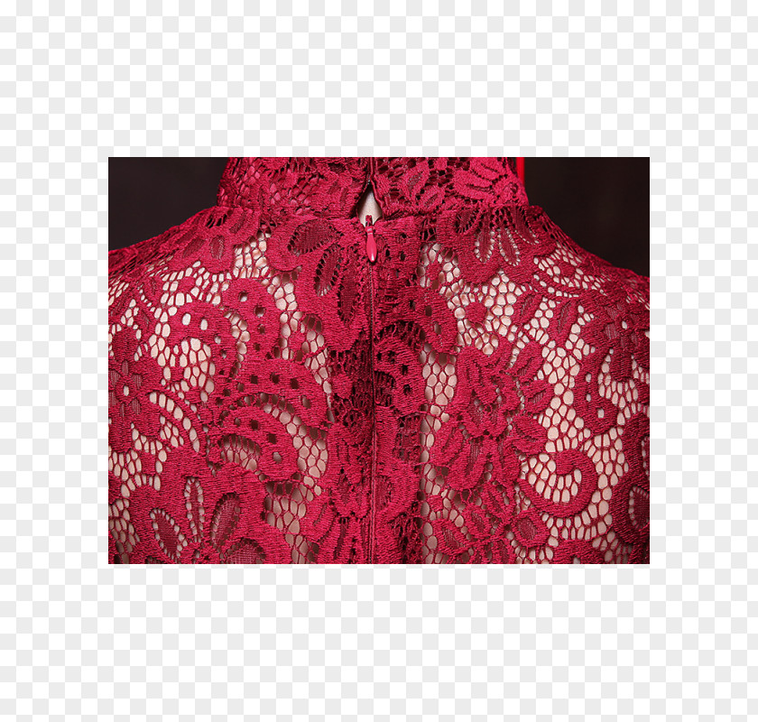 Red Lace Cheongsam Wedding Dress Mandarin Collar PNG