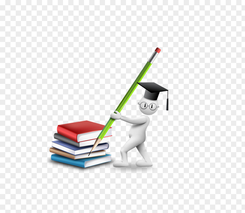 Books Pencil Character Dr. Cap Cartoon 3D Computer Graphics PNG