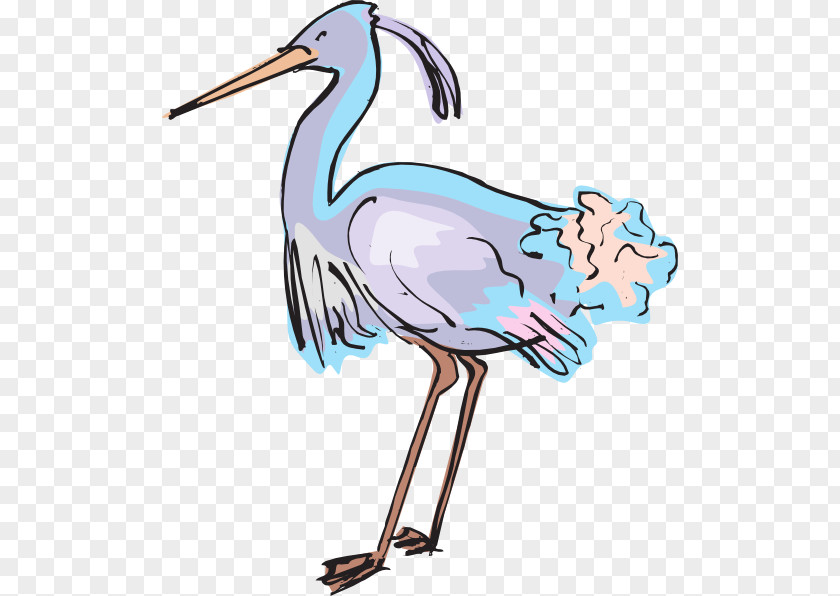 White Crane Great Blue Heron Clip Art PNG