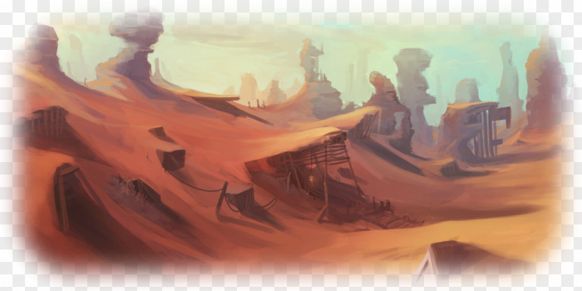 Desert Drawing Landscape Painting Art PNG