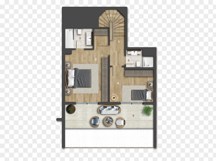 Koy Terrace Floor Plan House Bedroom Hall PNG