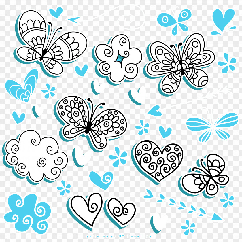 Cartoon Butterfly Cloud Clip Art PNG