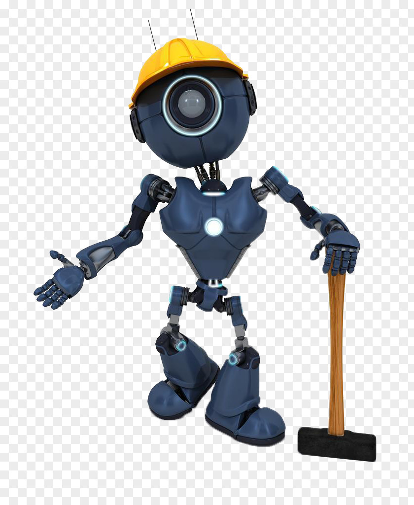 Robot Holding A Hammer Stock Photography PNG