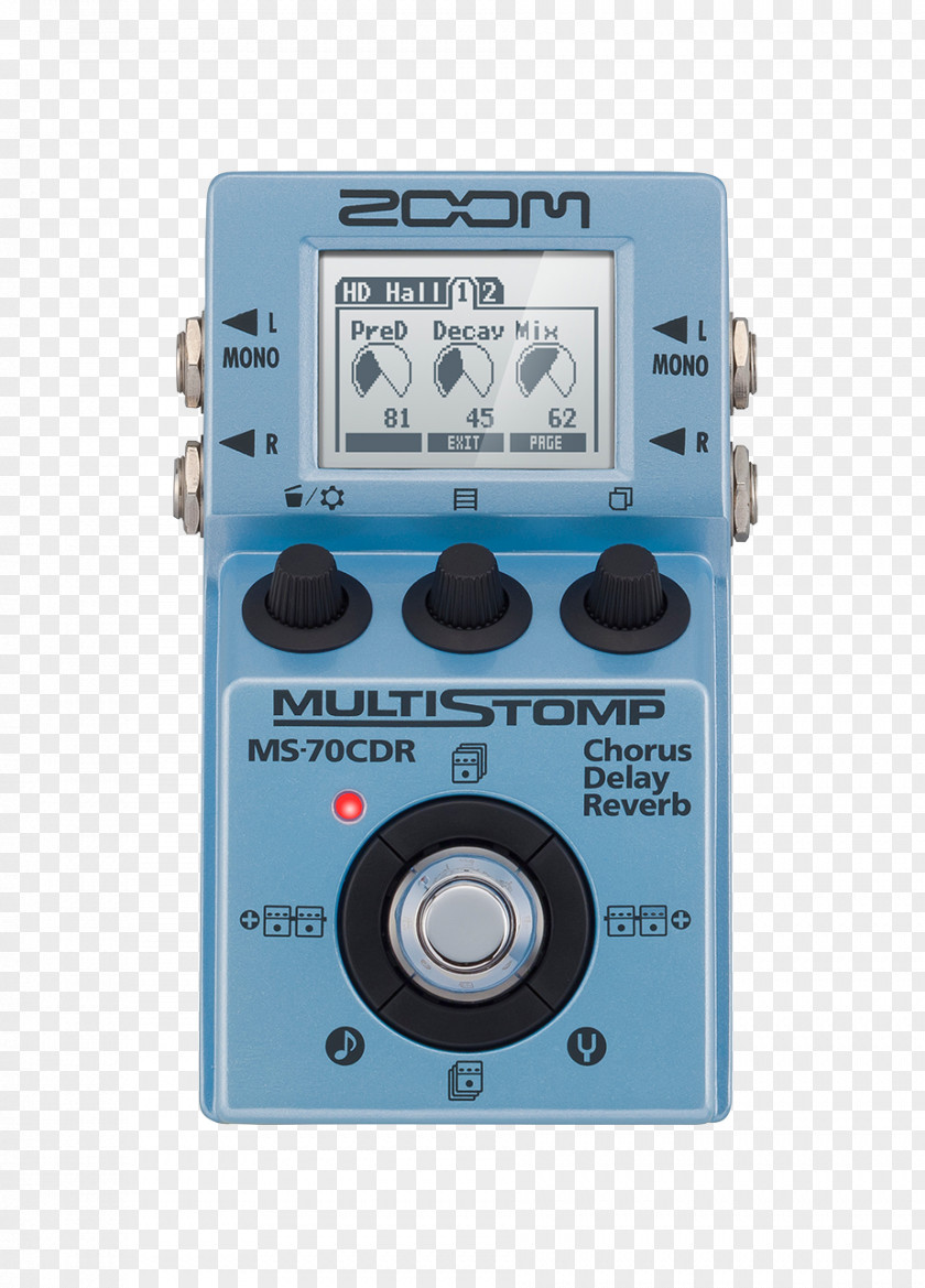 Guitar Pedal Effects Processors & Pedals Chorus Effect Zoom Corporation Amplifier Musical Instruments PNG