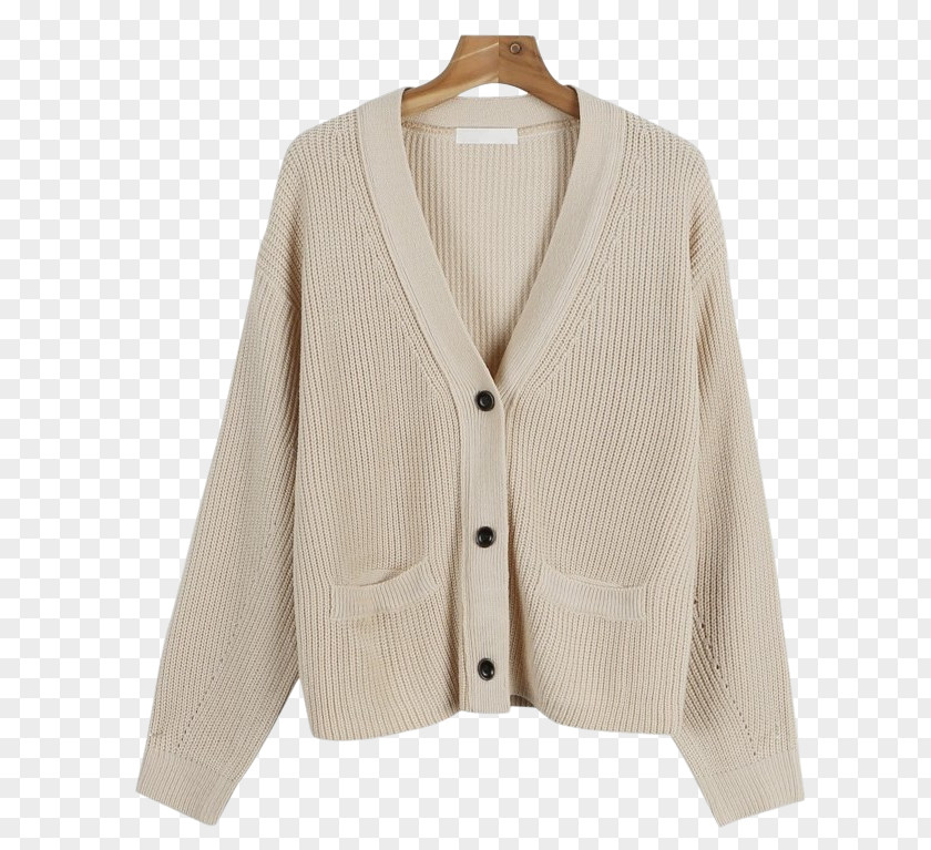 Kitsch Cardigan Beige Wool PNG