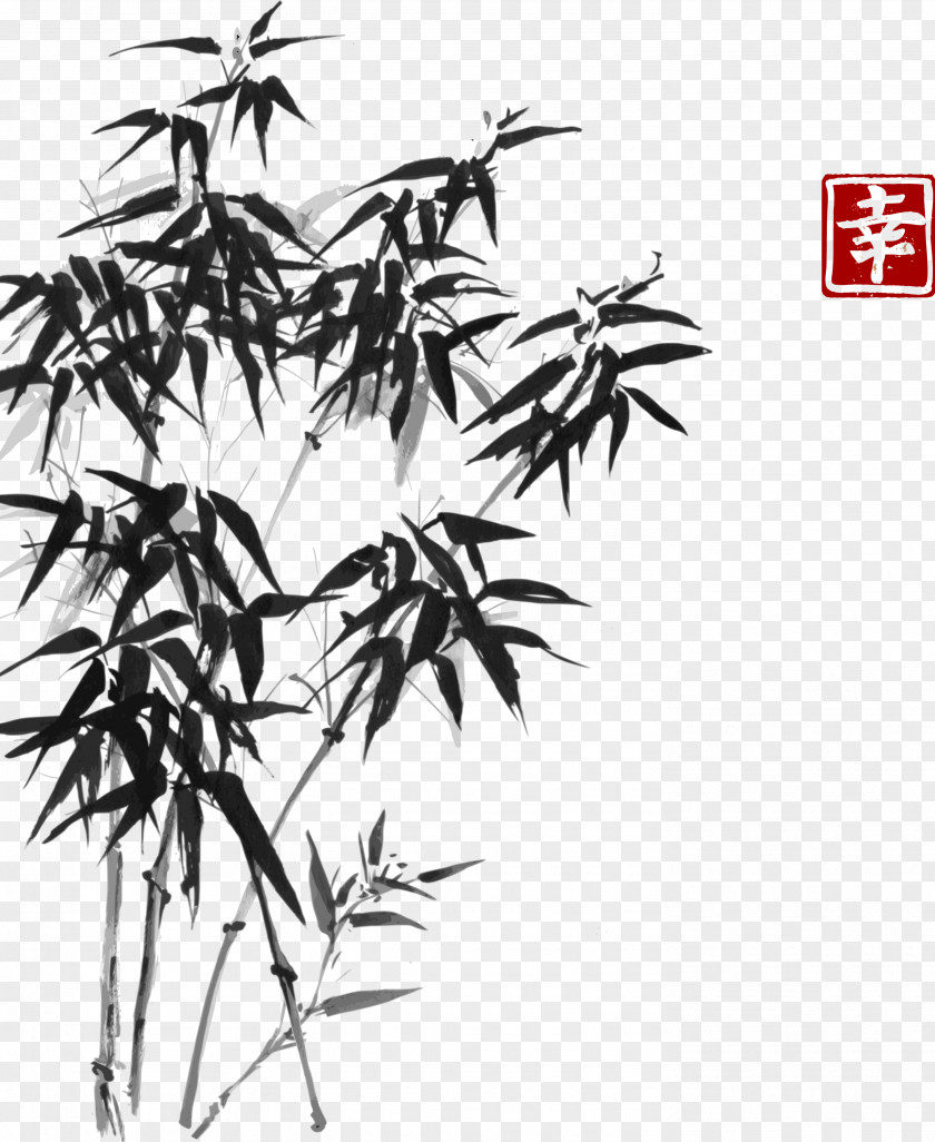 Vector Bamboo Hand-painted Chinese Style Painting Ink Wash Drawing PNG