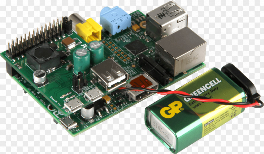 Watercolor Raspberry Microcontroller Pi Electronics Power Converters Printed Circuit Board PNG