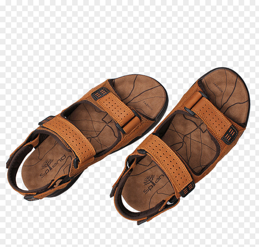 Brown Men Sandals Slipper Flip-flops Sandal Shoe Leather PNG
