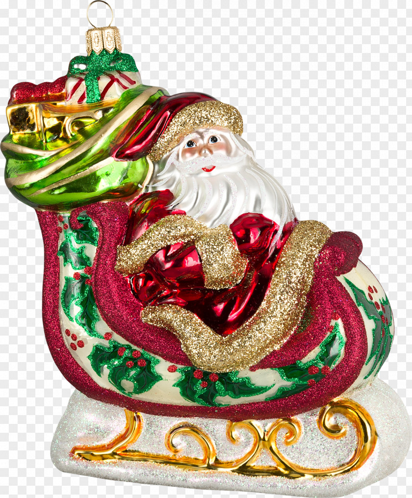 Santa Sleigh Ded Moroz Christmas Ornament Decoration New Year PNG