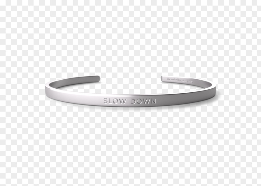 Slow Down The Mastery Of Fear Bangle Mindful Company Engraving Cuff PNG