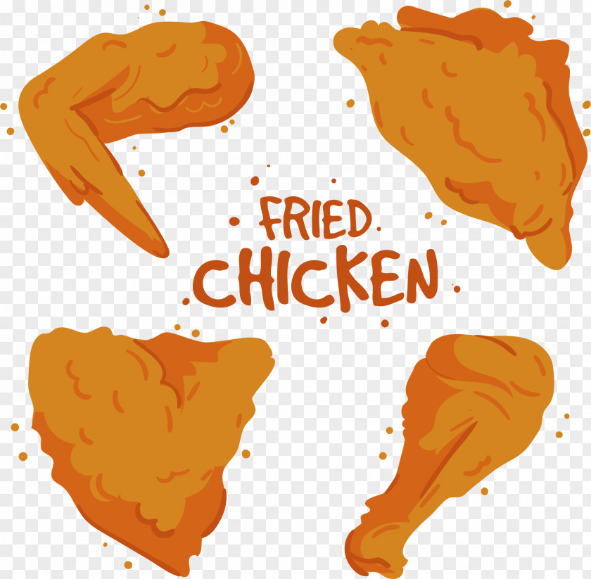 Cartoon Hand Painted Fried Food Chicken Buffalo Wing KFC Nugget PNG