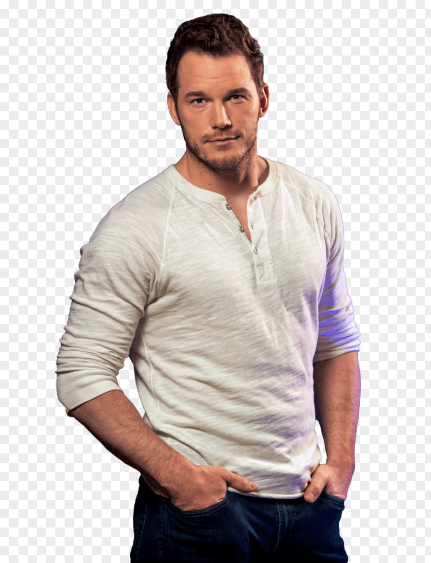 White Tshirt Chris Pratt Everwood Andy Dwyer Star-Lord Bright Abbott PNG