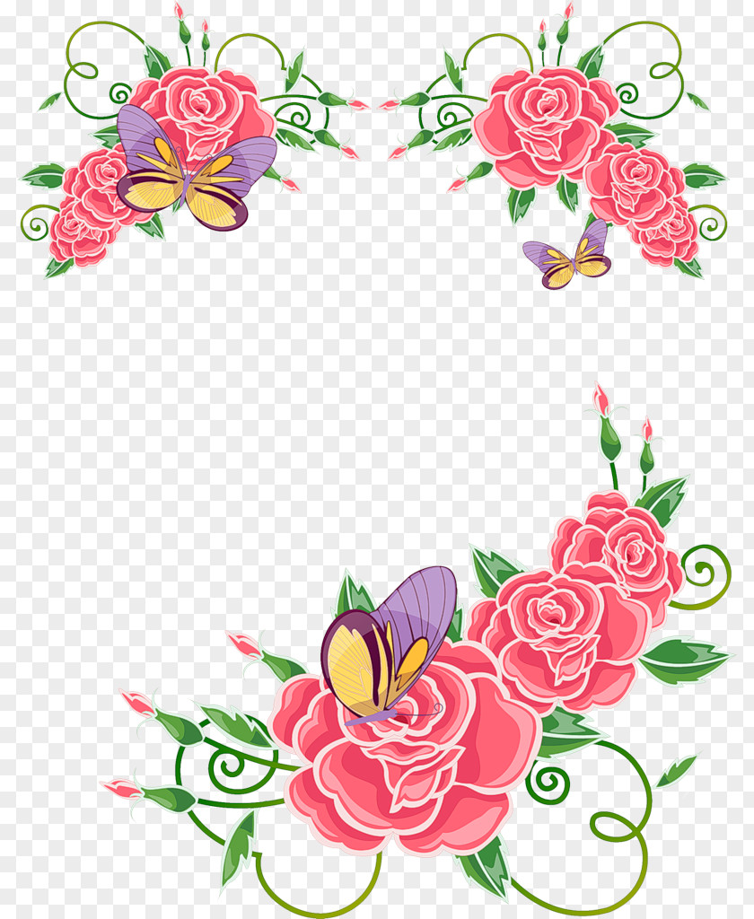 And Petals Rose Pink Flowers Clip Art PNG