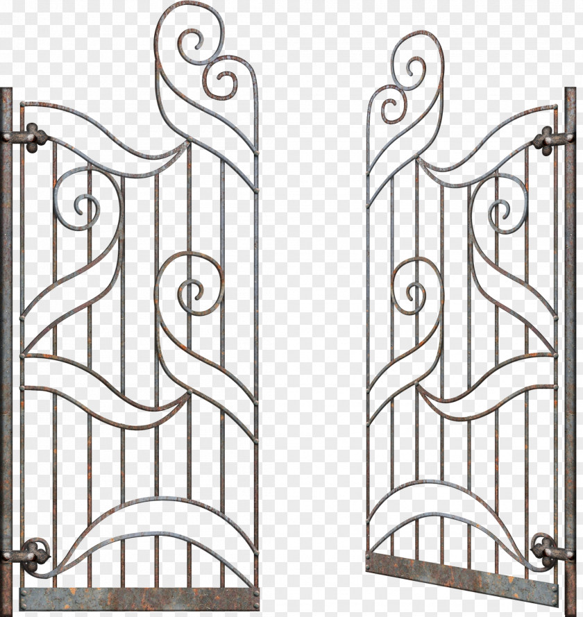 Hand-painted Iron Gate Clip Art PNG