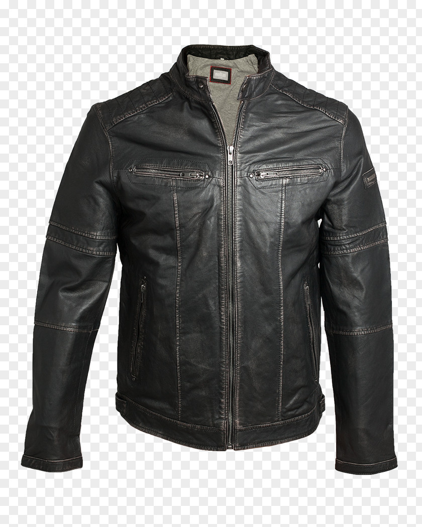 Jacket Leather Flight Harrington PNG