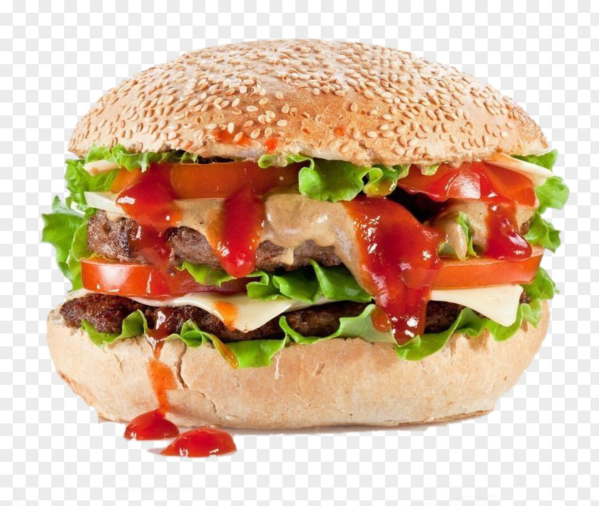 Ketchup Burger Hamburger Chicken Sandwich Fast Food Cheeseburger Barbecue PNG