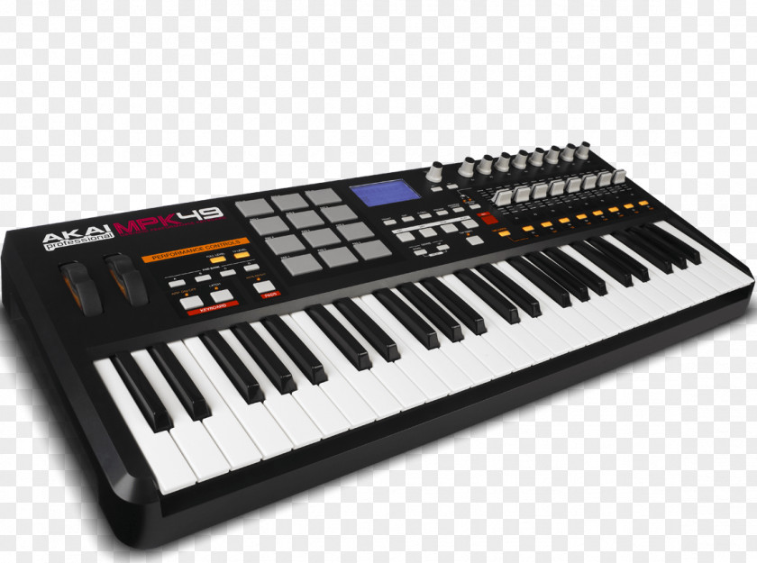 Key MIDI Keyboard Controllers Akai MPC Musical PNG