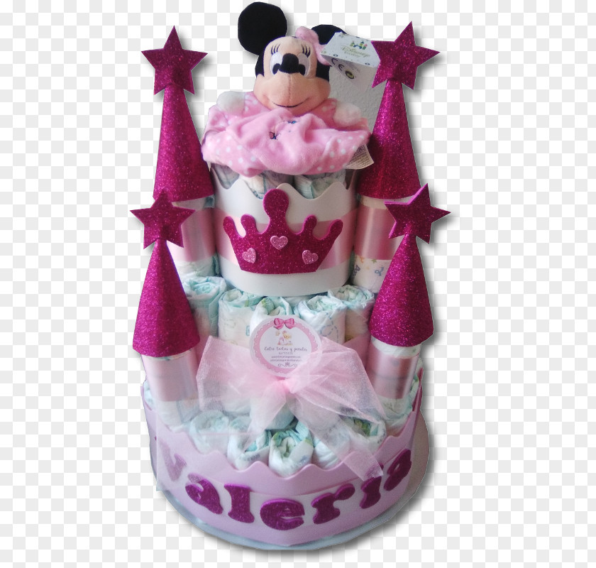 Minnie Mouse Tart Diaper Castle Cake PNG
