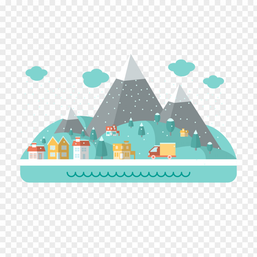 Vector Winter Town Download PNG