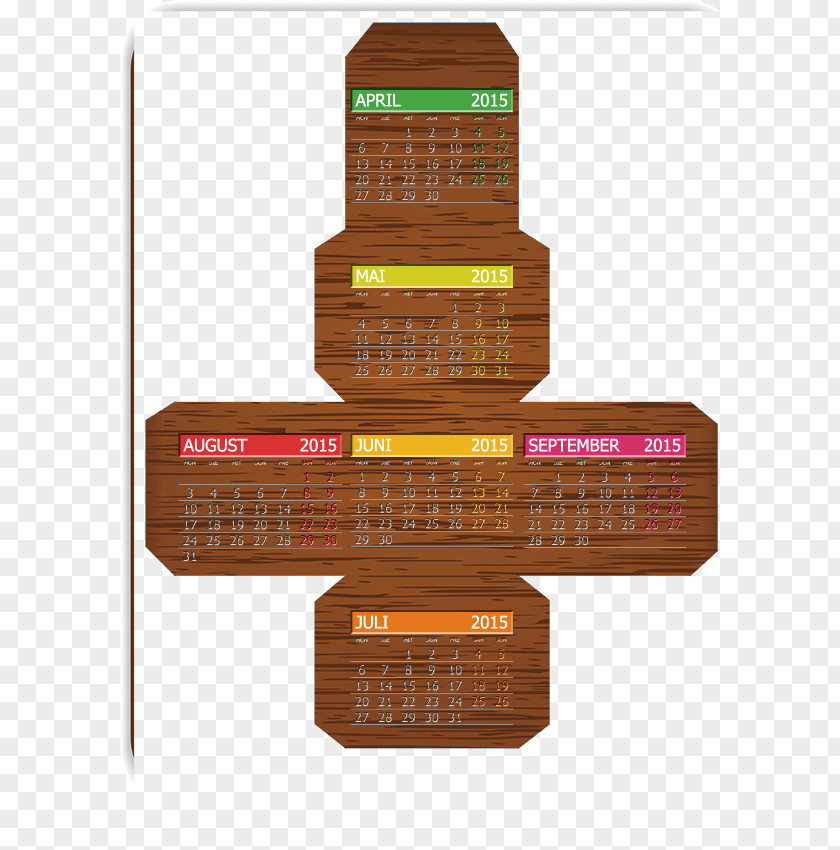 Wooden Calendar Wood Stain Template PNG