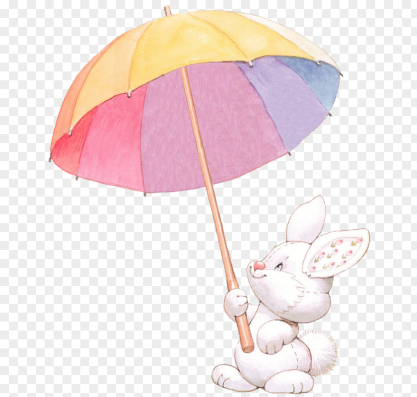 Ij Umbrella Pink M Easter Rabbit PNG