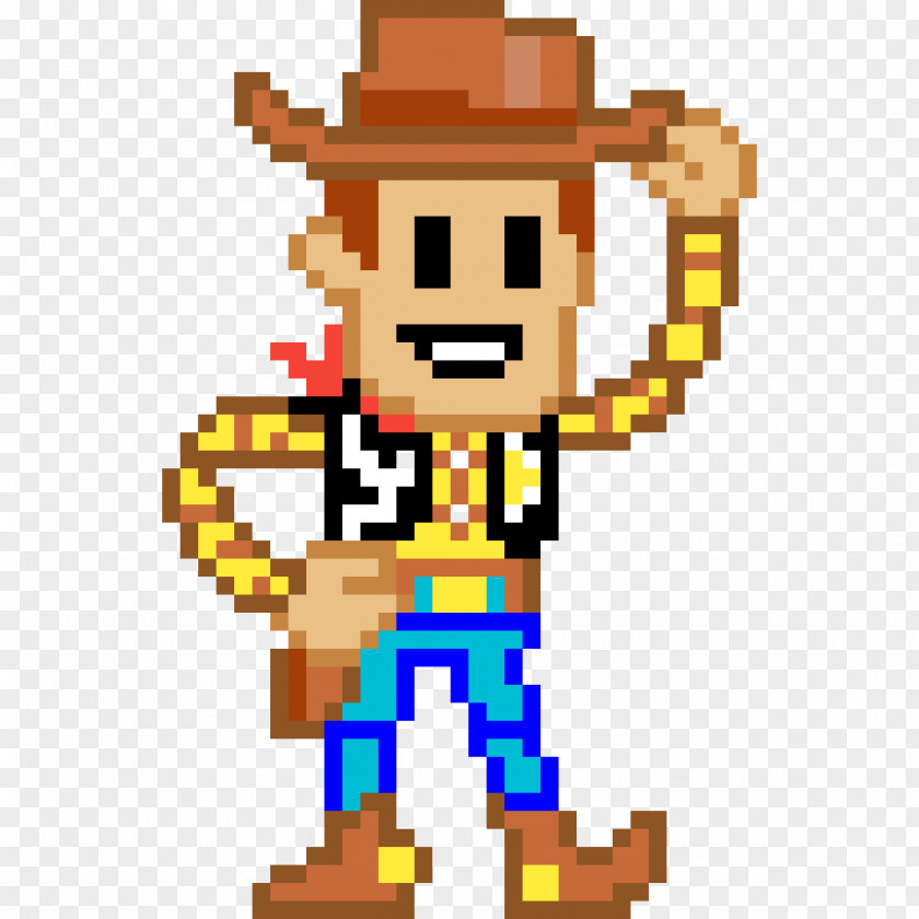 Sheriff Woody Buzz Lightyear Hamm Pixel Art Bead PNG