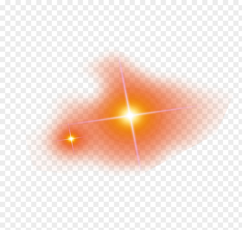 Yellow Star Light Halo Effect Element PNG