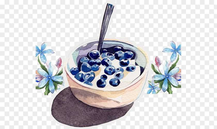 Hand-painted Old Yogurt Full Breakfast Pretzel Watercolor Painting Illustration PNG
