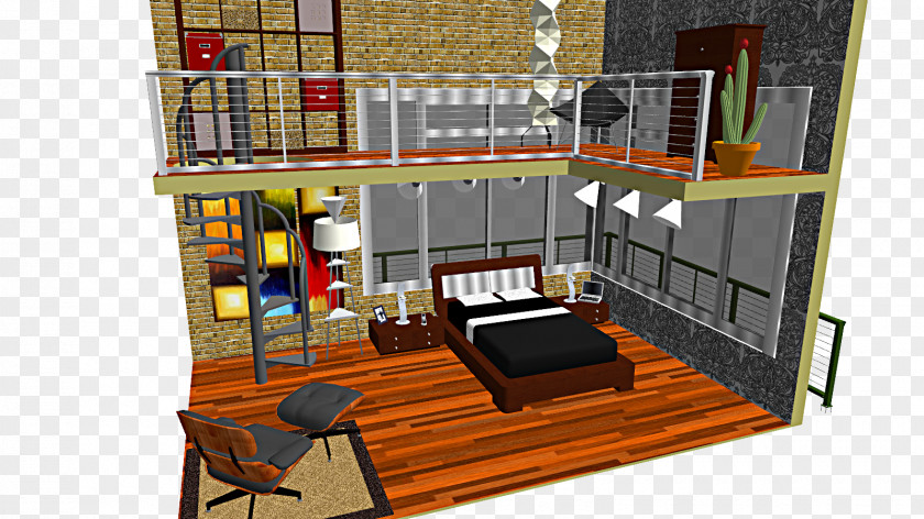 Mmd Bed Loft Apartment Bedroom House MikuMikuDance PNG