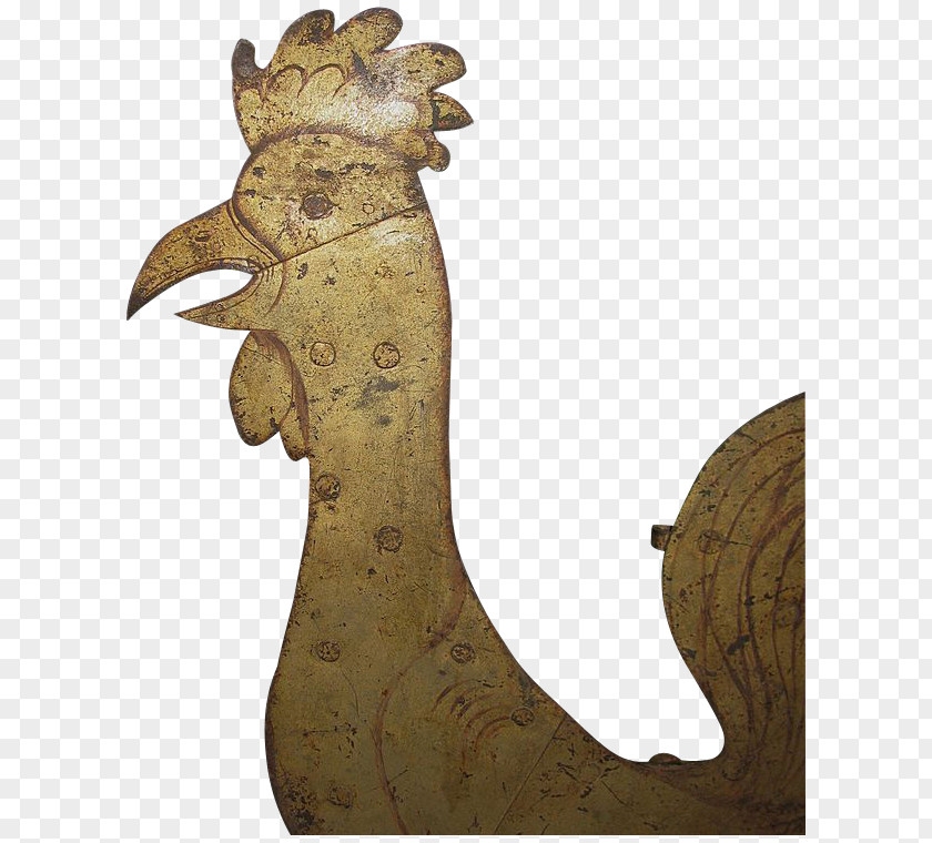 Wood Rooster Weather Vane Chicken Antique PNG