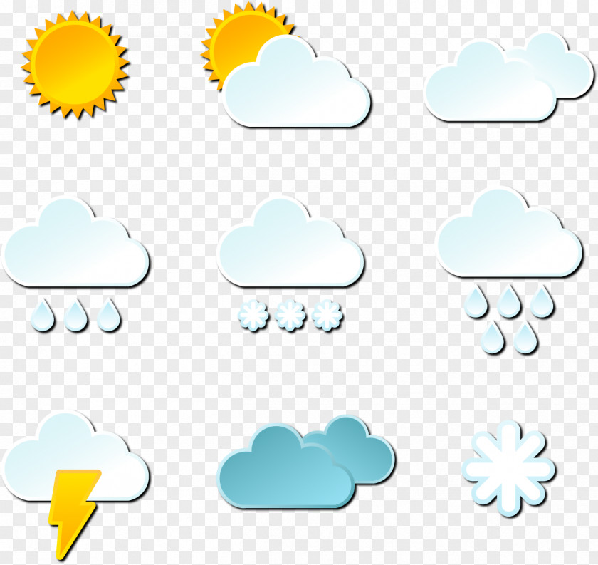 9 Fine Weather Icon Vector Material Meteorology Clip Art PNG