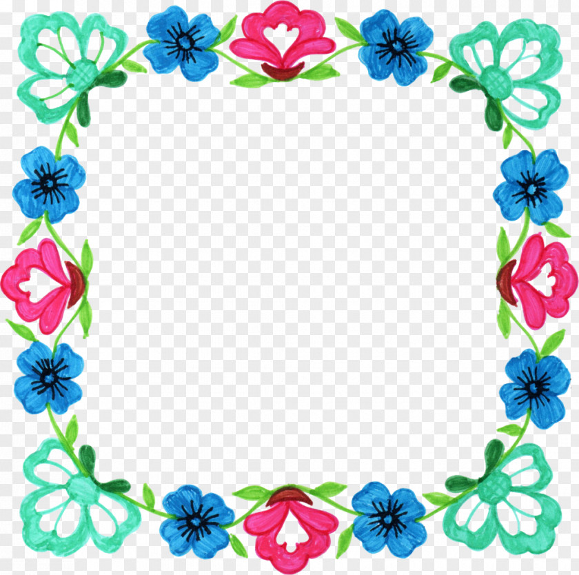 Floral Corner Flower Picture Frames Design Square Clip Art PNG