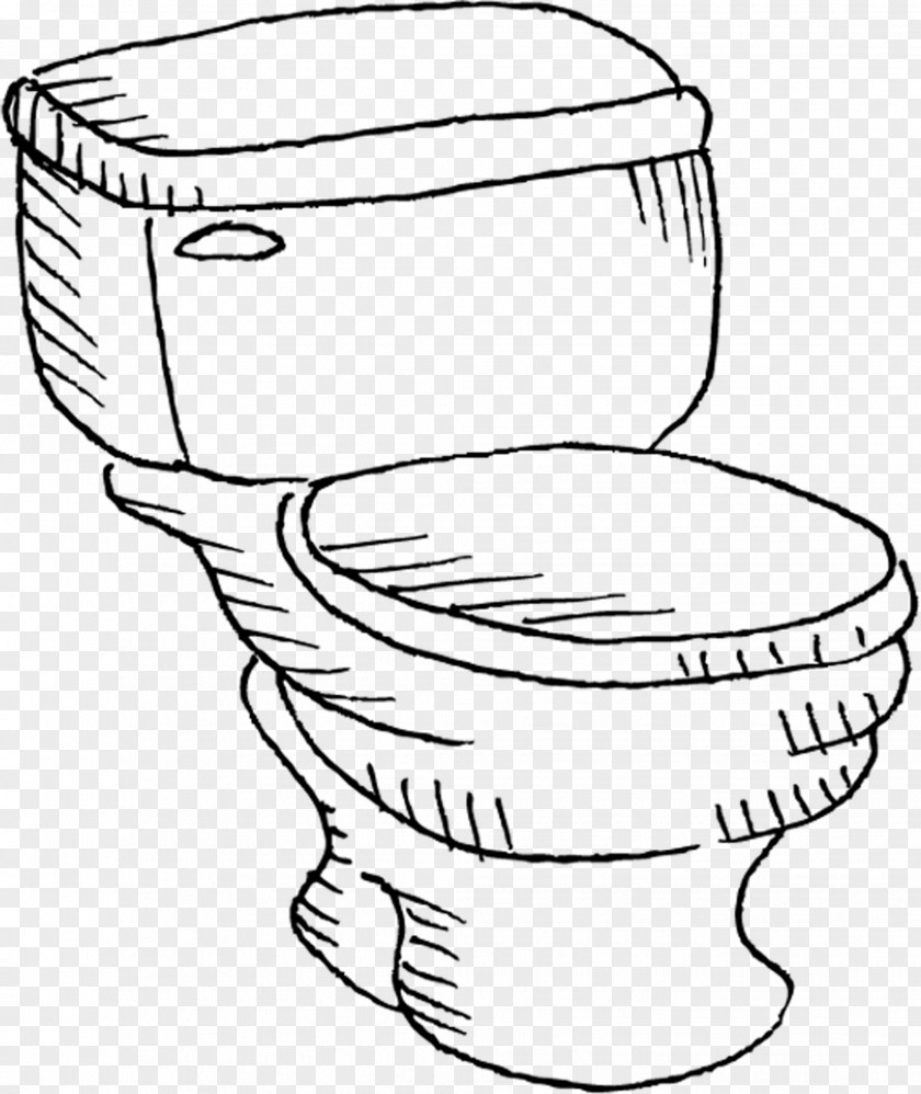 Hand-painted Toilet Seat Line Art Cartoon PNG