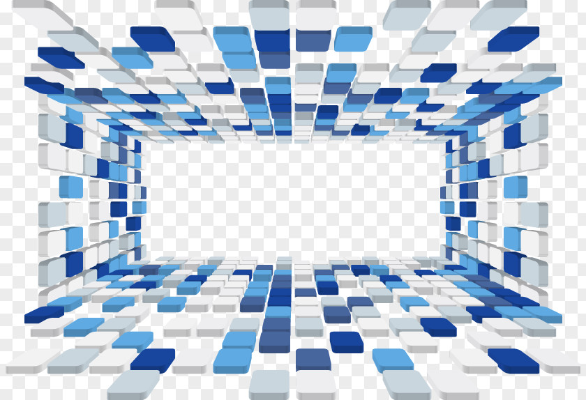 Abstract Squares Background Three-dimensional Space 3D Computer Graphics Clip Art PNG