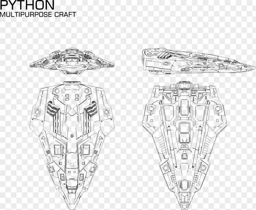 PYTHON Elite Dangerous Drawing Line Art Sketch PNG