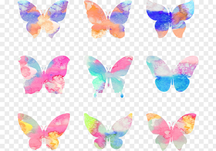 Vector Butterfly Watercolor Painting PNG